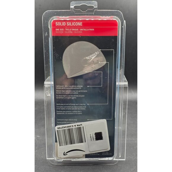 Speedo Solid Silicone Swim Cap One Size Lightweight Latex-Free Durable Performan - Picture 3 of 7